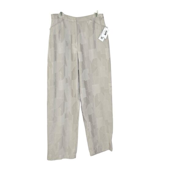 Westbound Dress Pants Size 14 Abstract Weave Pattern Tencel Fabric Beige Career - Picture 1 of 14